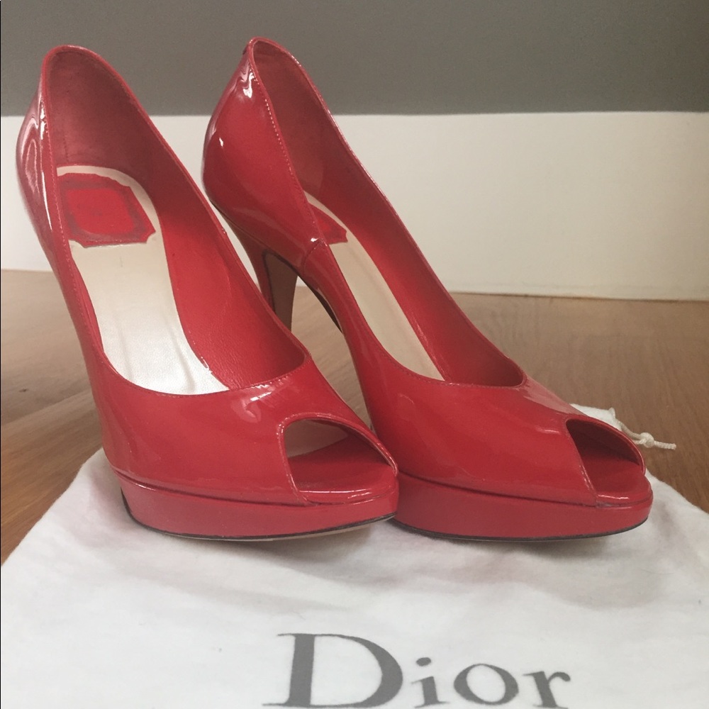 Christian Dior open toe high heeled pump